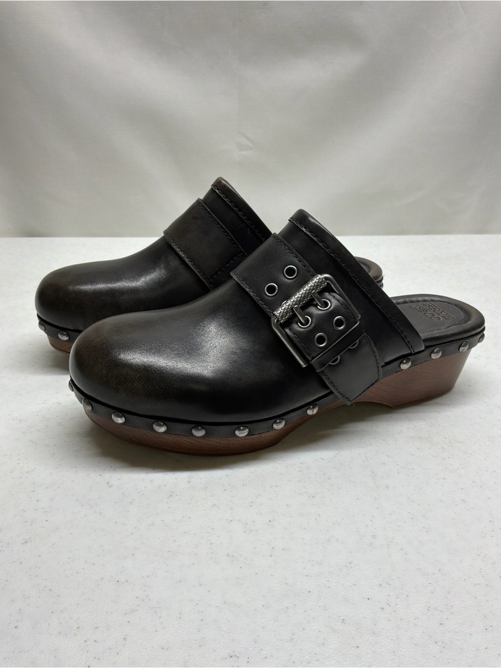Frye and Co. Peyton Retro Studded Clog Mules with Buckle